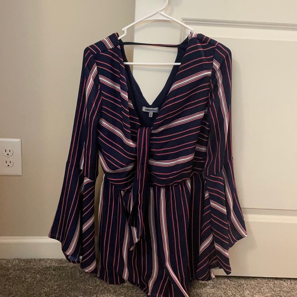 Red, white, and blue romper.